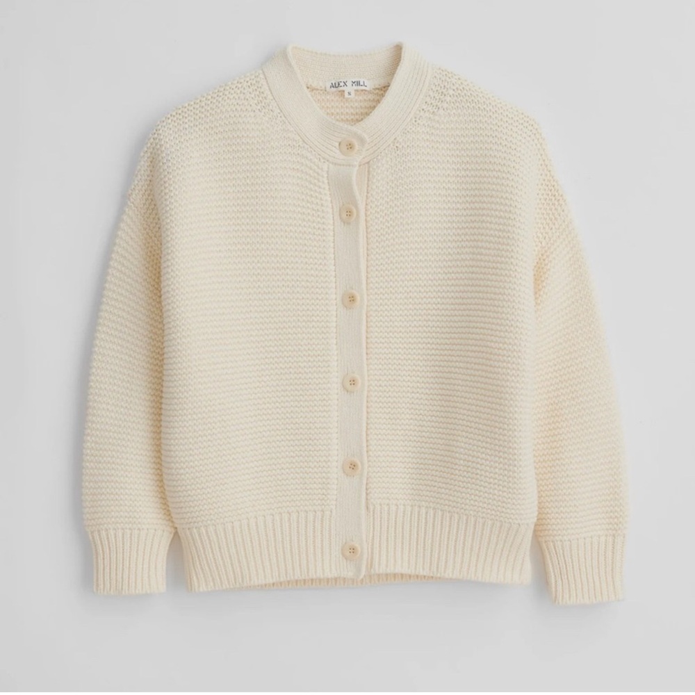 ALEX MILL Nico Chunky Knit Cardigan in Ivory Size XS NWT